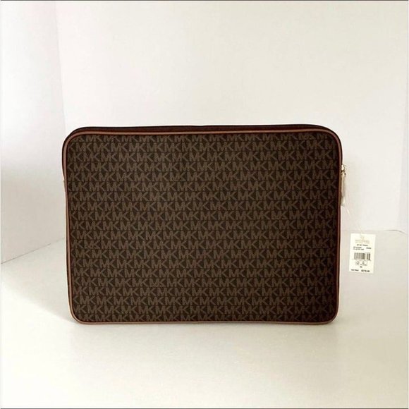 Michael Kors JetSet 13 Inch Laptop Case with Logo Leather/Coated Case Brown - Picture 5 of 12